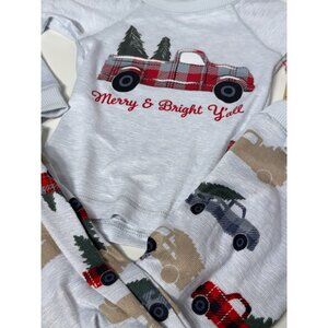Magical Season Holiday Pajama PJ 2pc Merry & Bright Yall 2T grey truck Christmas